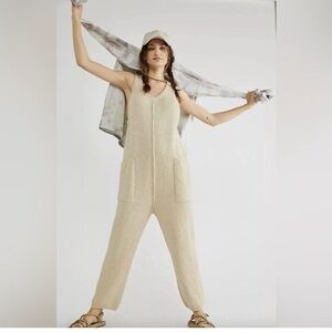 Free People Beach Everson Cream Jumpsuit